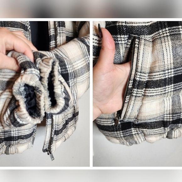 American Eagle Wool-blend plaid puffer coat. Women's size xs. - Picture 8 of 16